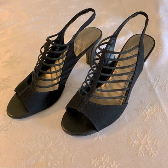 Impo Stretch Pumps Vila Black 3” Heels Sz 10 Gorgeous - Picture 1 of 7